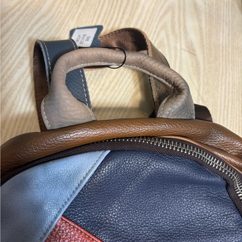 Brand New Multicolor genuine Leather Backpack - Picture 6 of 16